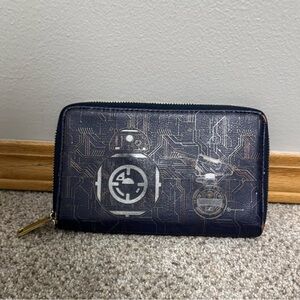 Star Wars Galaxy Edge Droid Depot Navy Blue Bb8 R2D2 Wallet
